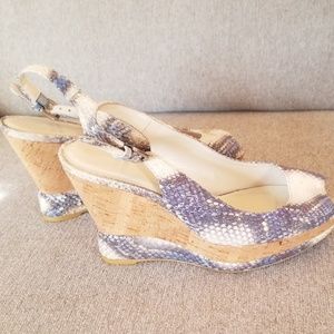 Stuart weitzman python wedge sandles